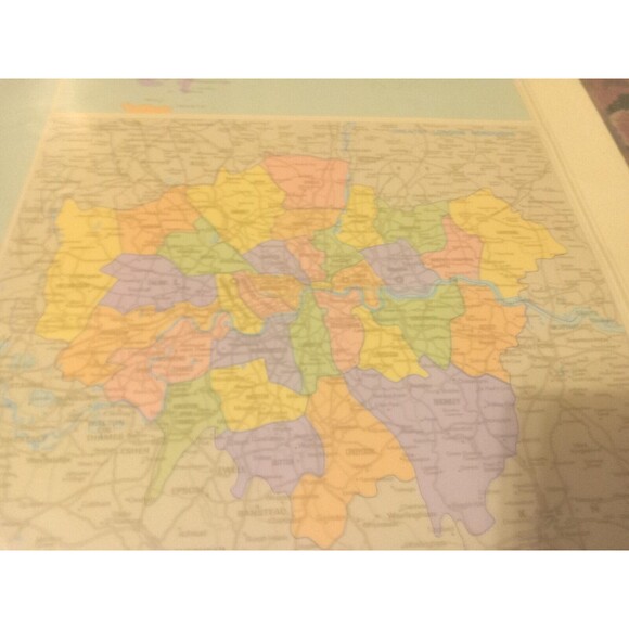 Vtg 50" X 36 Bartholomew Planner's Counties & Regions Map Britsh Isles Map 1990 - Picture 9 of 9